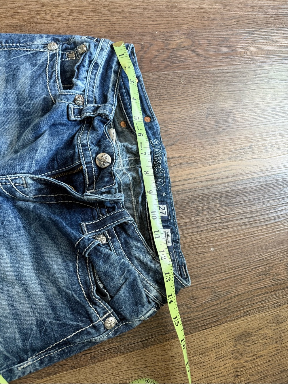 Miss Me Jeans Size 27 Cross Studded Embellished Bootcut Y2K Western - Picture 2 of 6